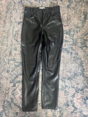 Abercrombie & Fitch Black Faux-Leather Skinny Jeans